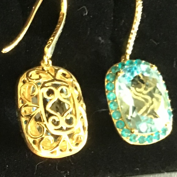 Blue Topaz 25.97 ctw earrings and 15.29 ctw ring - Picture 6 of 8